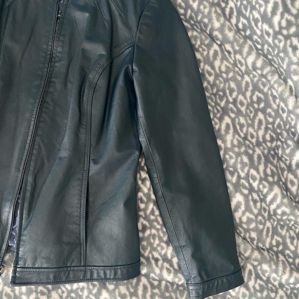 Bradley Bayou Teal Leather Jacket - Picture 5 of 9